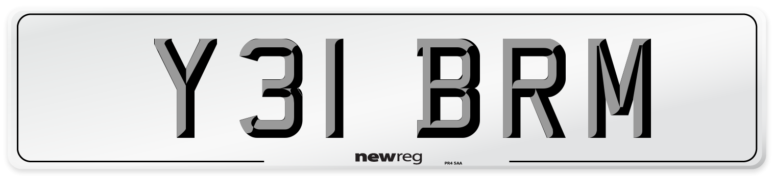 Y31 BRM Number Plate from New Reg